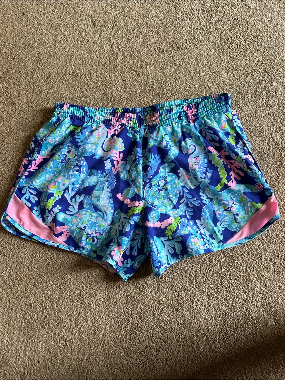 Lilly Pulitzer Blue Tropical Seascape Shorts Excellent condition. Size XS